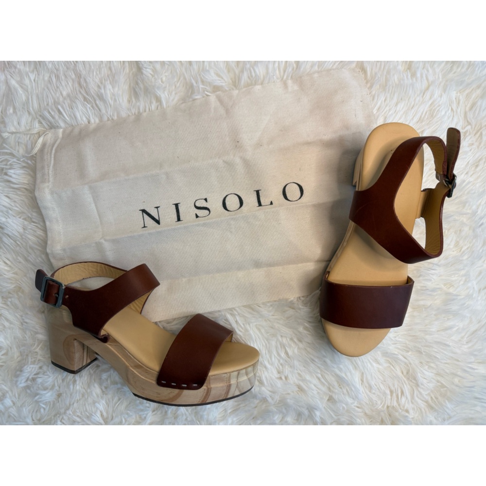 Nisolo | All-Day Open Toe Clog | Brandy | Size 6